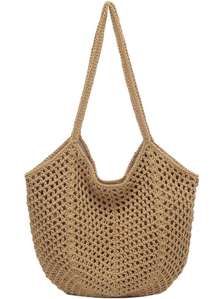 Beach Tote Bag For Women Crochet Purse Large Summer Hobo Woven Shoulder Handbag